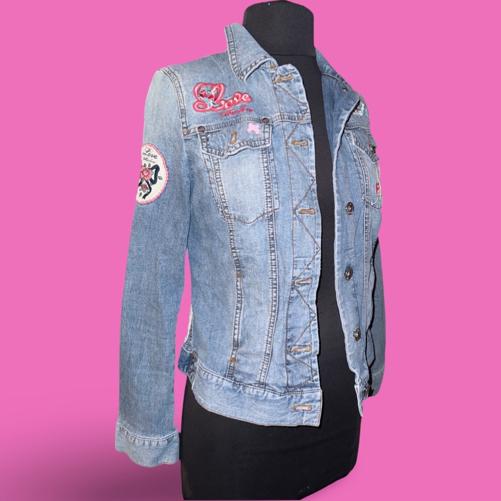 Love Moschino embroidered and denim jacket